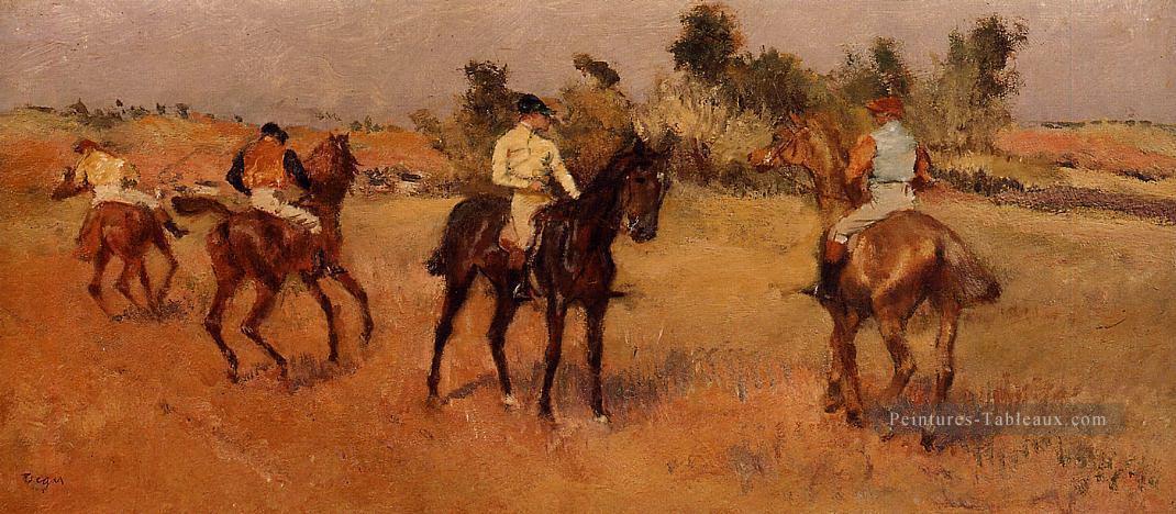 quatre jockeys Edgar Degas Peintures à l'huile